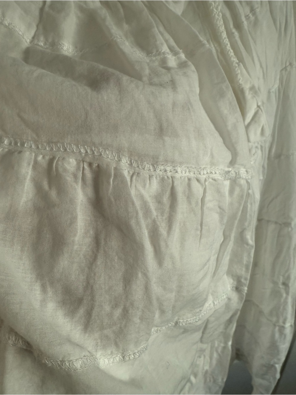 White Tiered Boho Peasant Skirt - Picture 5 of 6
